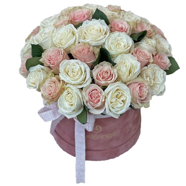 Aranjament cu 40 Trandafiri Roz si Albi