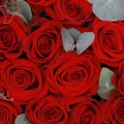 Inima cu 50 de trandafiri rosii