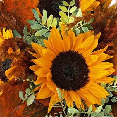 Aranjament cu 7 Helianthus - Bucurie si Soare | Fleurange.ro