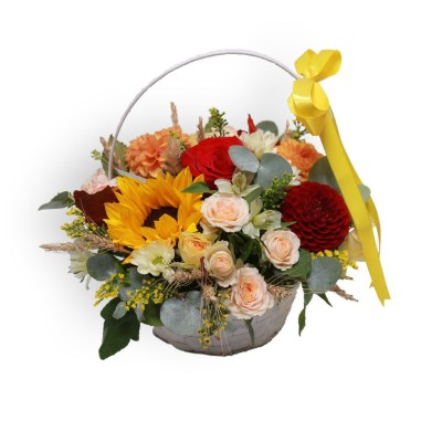 Aranjament Floral 'Autumn Basket' | Fleurange.ro